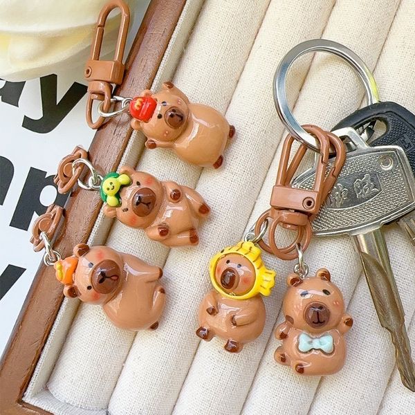 Set 6 Móc khóa Capybara Resin dễ thương - Trang trí treo túi học sinh