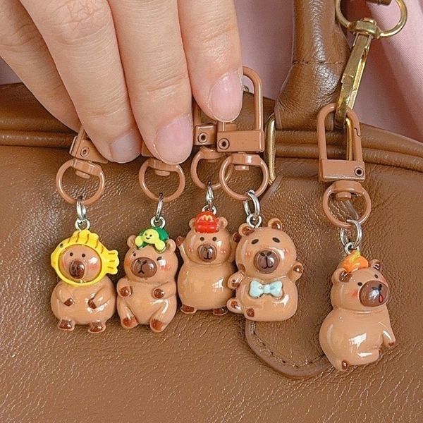 Set 6 Móc khóa Capybara Resin dễ thương - Trang trí treo túi học sinh