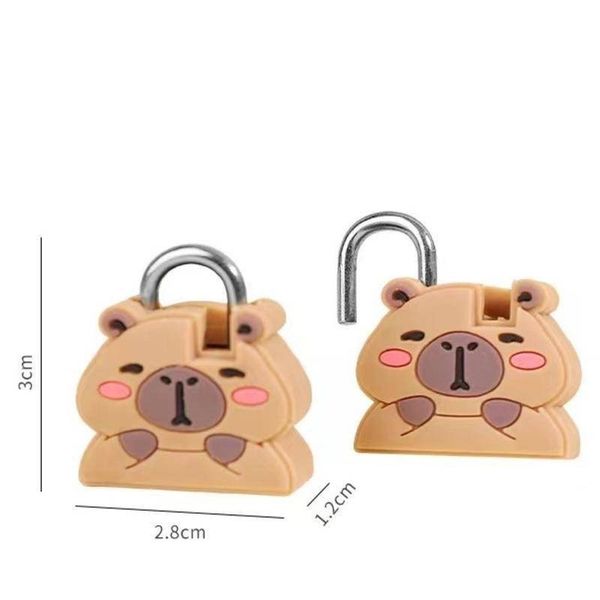 Ổ Khóa Mini Capybara Hoạt Hình Dễ Thương Có Chìa Khóa Tủ Hành Lý