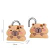 Ổ Khóa Mini Capybara Hoạt Hình Dễ Thương Có Chìa Khóa Tủ Hành Lý