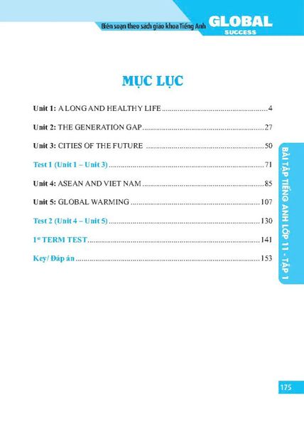 Global Success - Bài Tập Tiếng Anh Lớp 11 - Tập 1 - Có Đáp Án