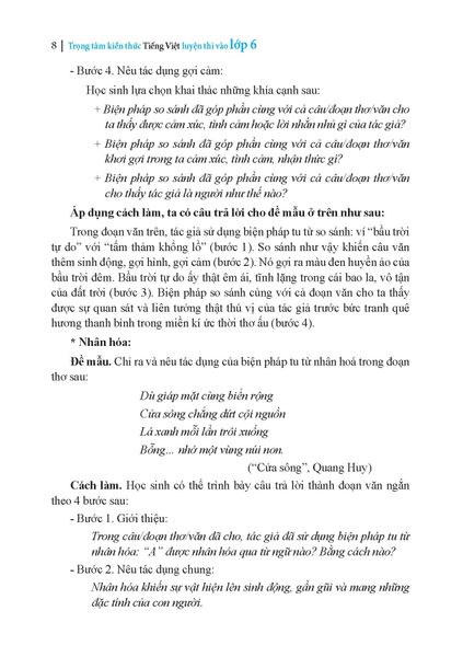 Trọng Tâm Kiến Thức Tiếng Việt Luyện Thi Vào Lớp 6 - Có Đáp Án - Tập 2