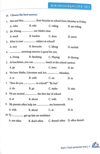 Global Success - Bộ Đề Kiểm Tra Tiếng Anh Lớp 6 - Tập 1 (Có Đáp Án)
