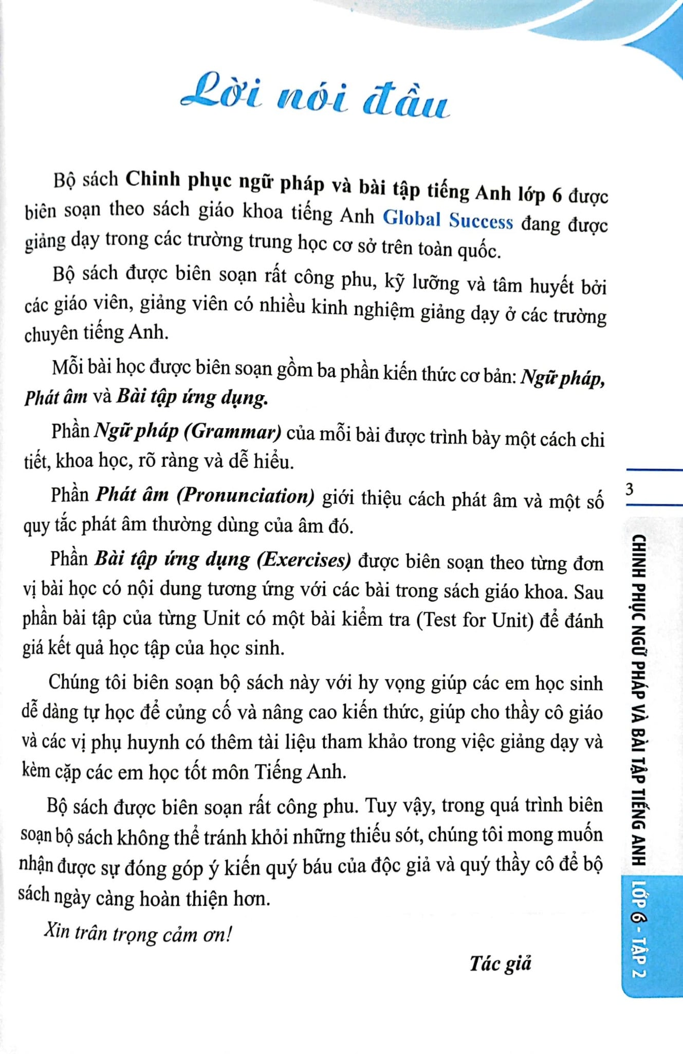 NGỮ PHÁP VÀ BÀI TẬP TIẾNG ANH 6 THEO CHƯƠNG TRÌNH GLOBAL SUCCESS