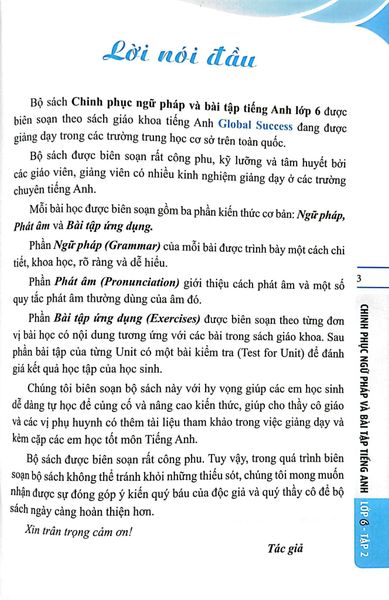 Global Success - Chinh Phục Ngữ Pháp Và Bài Tập Tiếng Anh Lớp 6 - Tập 2 (Có Đáp Án)