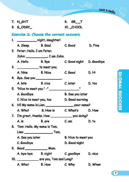 Global Success - Bộ Đề Kiểm Tra Tiếng Anh lớp 3 - Tập 1 - Có Đáp Án