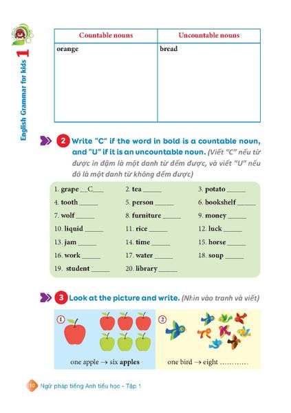 English Grammar For Kids - Ngữ Pháp Tiếng Anh Tiểu Học - Tập 1 (Có Đáp Án) (Tái Bản 2023)