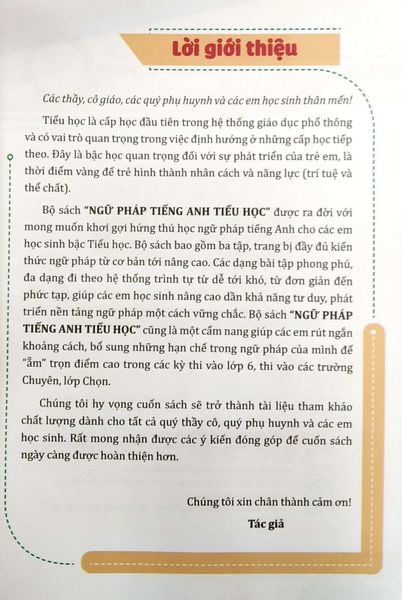 English Grammar For Kids - Ngữ Pháp Tiếng Anh Tiểu Học Tập 3 (Có Đáp Án)