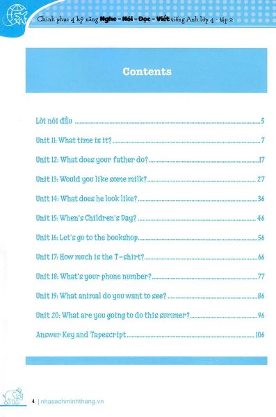 Chinh Phục 4 Kỹ Năng Tiếng Anh Nghe - Nói - Đọc - Viết Lớp 4 - Tập 2