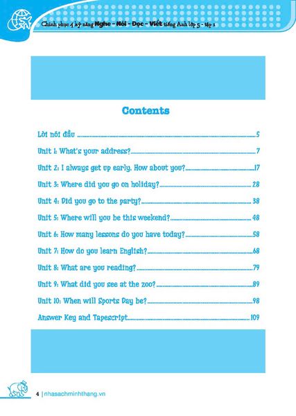 Chinh Phục 4 Kỹ Năng Tiếng Anh Nghe - Nói - Đọc - Viết Lớp 5 - Tập 1