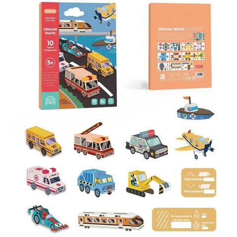 Đồ Chơi Giấy Gấp Thủ Công Phương Tiện Giao Thông - Kylwin KW-4005 (10 Mẫu)