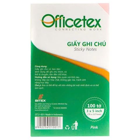 Giấy Ghi Chú Officetex OT21-001 - Màu Hồng