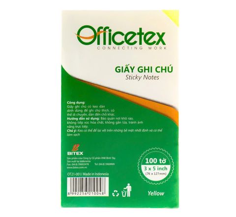 Giấy ghi chú 3x5 OT21-001 màu vàng