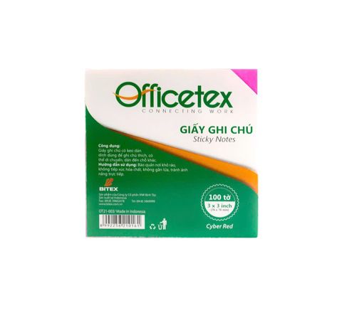 Giấy Ghi Chú Officetex 3X3 OT21-003 Màu Cyber Đỏ