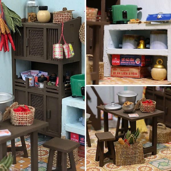 Mô Hình Thu Nhỏ Góc Bếp Ở Sài Gòn Xưa Bằng Gỗ - Bếp Của Mẹ