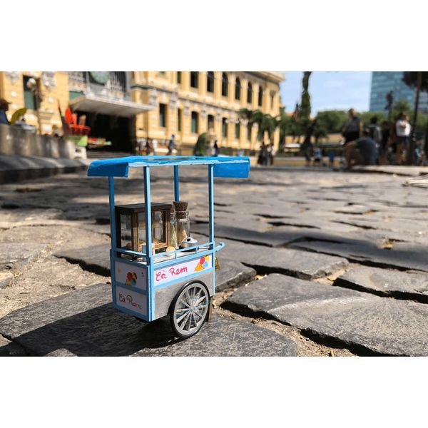 Mô hình gỗ tự lắp ráp DIY- Thế Giới Tí Hon- Hàng Rong- XE KEM - HR05