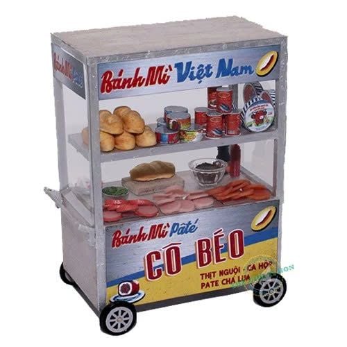 Mô Hình Xe Hàng Rong Sài Gòn Xưa Tí Hon - Thế Giới Tí Hon- Xe Bánh Mì Việt Nam - HR13