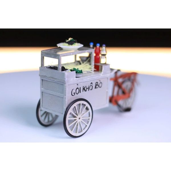 Mô hình gỗ tự lắp ráp DIY- Thế Giới Tí Hon- Hàng Rong- XE GỎI KHÔ BÒ - HR15