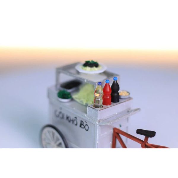 Mô hình gỗ tự lắp ráp DIY- Thế Giới Tí Hon- Hàng Rong- XE GỎI KHÔ BÒ - HR15