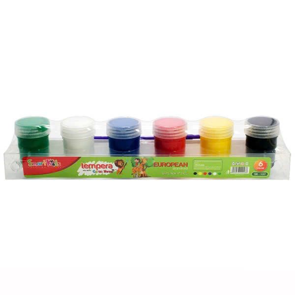 Màu Nước Tempera 6 Màu, 20 gram / Màu Kèm Cọ SK-137
