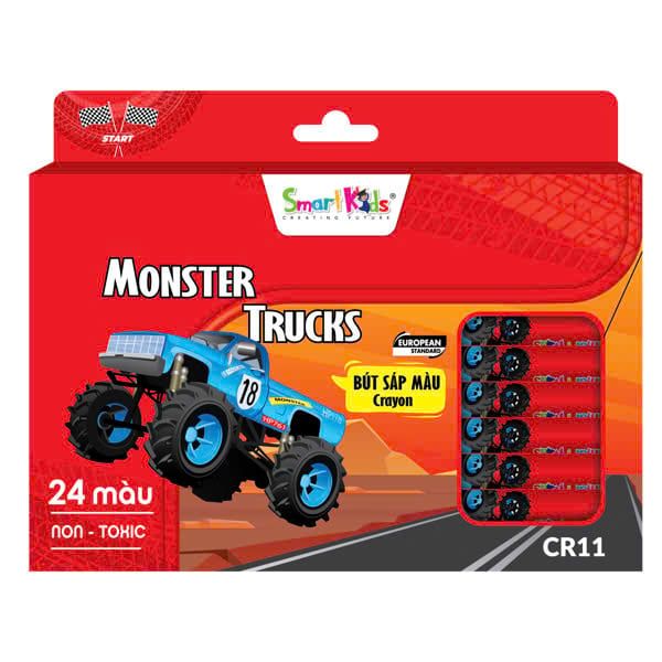 Sáp Màu Smart Kids Monster Truck 24 Màu CR11