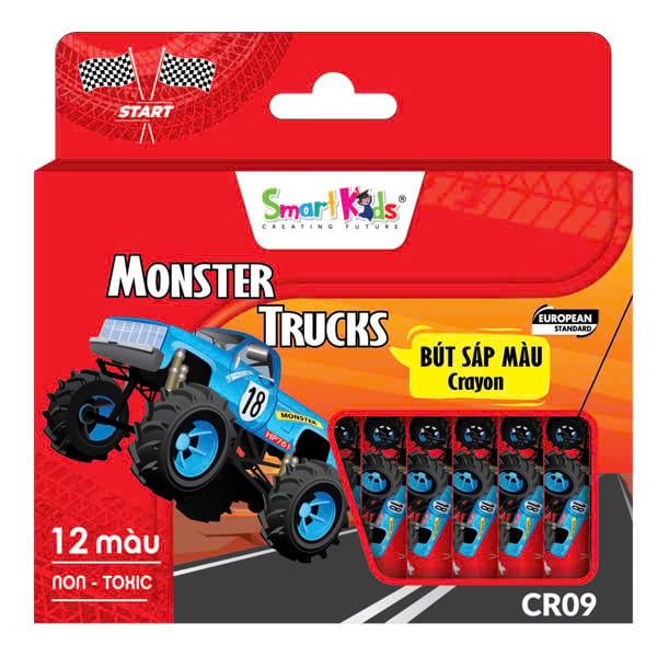 Sáp Màu Smart Kids Monster Truck 12 Màu CR09