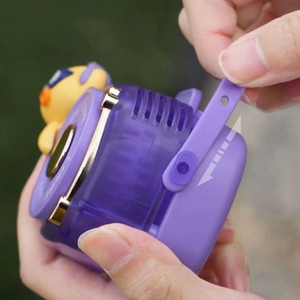 Đồ Chơi Quạt Đeo Cổ Mini - Givelong GL120-123 - Hình DJ Music - Màu Tím