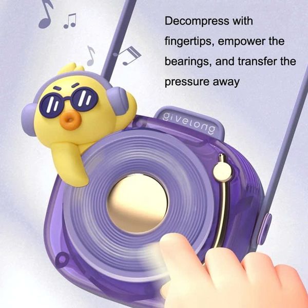 Đồ Chơi Quạt Đeo Cổ Mini - Givelong GL120-123 - Hình DJ Music - Màu Tím