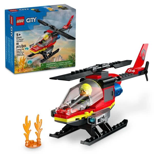 Đồ Chơi Lắp Ráp Trực Thăng Cứu Hỏa - Fire Rescue Helicopter - Lego City 60411 (85 Mảnh Ghép)