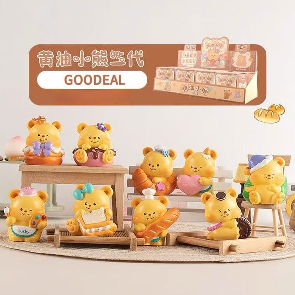 BLIND BOX hộp mù, túi mù đồ chơi giải trí tượng mô hình gấu bơ Butter Bear mini đáng yêu BUTTER BEAR