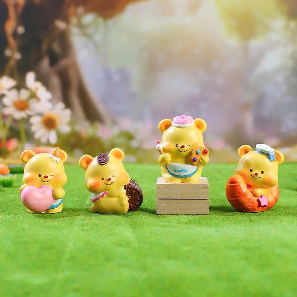 BLIND BOX hộp mù, túi mù đồ chơi giải trí tượng mô hình gấu bơ Butter Bear mini đáng yêu BUTTER BEAR