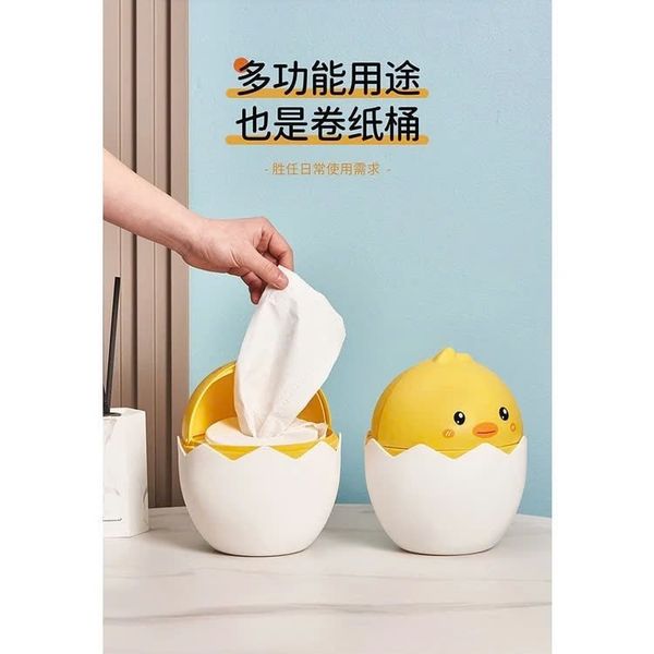 Ống đụng bút quả trứng vàng mini đa năng họa tiết gà con dễ thương