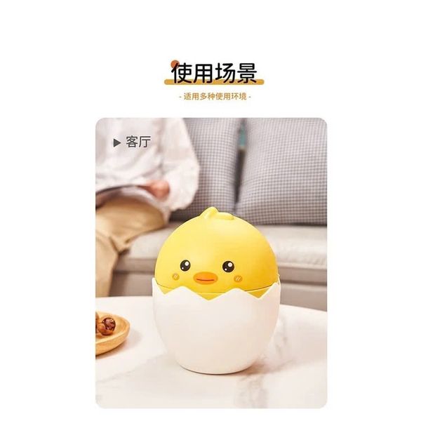 Ống đụng bút quả trứng vàng mini đa năng họa tiết gà con dễ thương