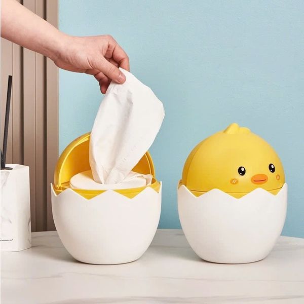 Ống đụng bút quả trứng vàng mini đa năng họa tiết gà con dễ thương