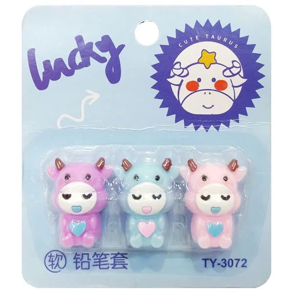 Bộ 3 Nắp Đậy Bút Hình Bò - XiaoQingWa TY-3072