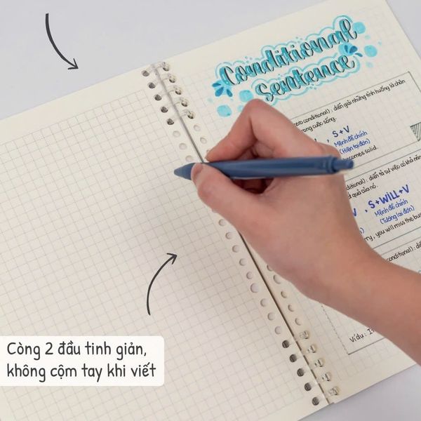 File bìa còng giấy để sổ còng 2 đầu 10 chấu KLong MS 808 B5 Lite Binder Bìa còng đen black edition