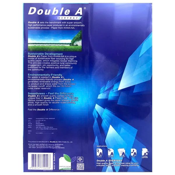 Giấy Photo Double A A4 70 gsm (550 tờ)