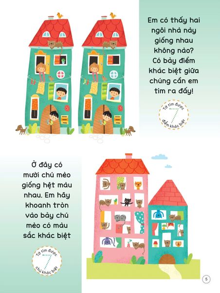 Sách Viết Xóa Thông Minh - Tìm Điểm Khác Biệt Và Xem Tranh Giải Đố