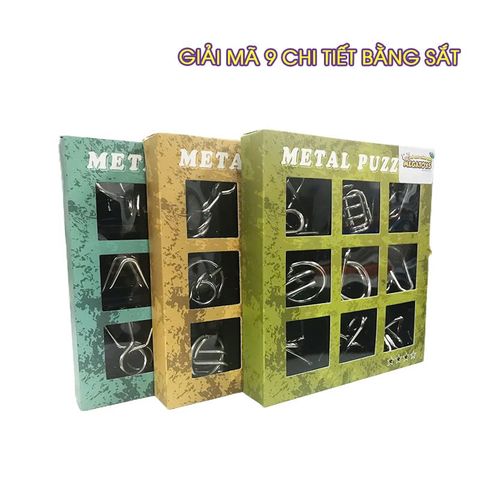 Bộ 9 Món Đồ Chơi Trí Tuệ Giải Đố Metal Puzzle 3009A
