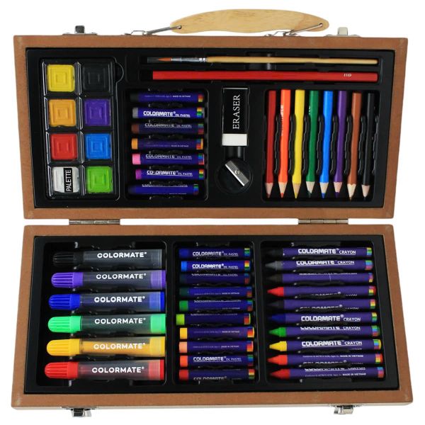 Bộ Màu Vẽ Hộp Gỗ - Colormate MS-55W-XM