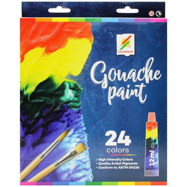 Hộp 24 Tuýp Màu Vẽ Gouache Paint Colormate