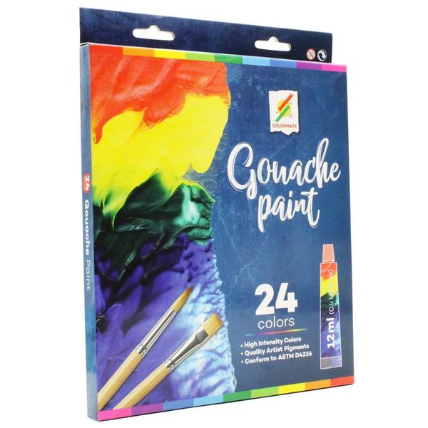 Hộp 24 Tuýp Màu Vẽ Gouache Paint Colormate