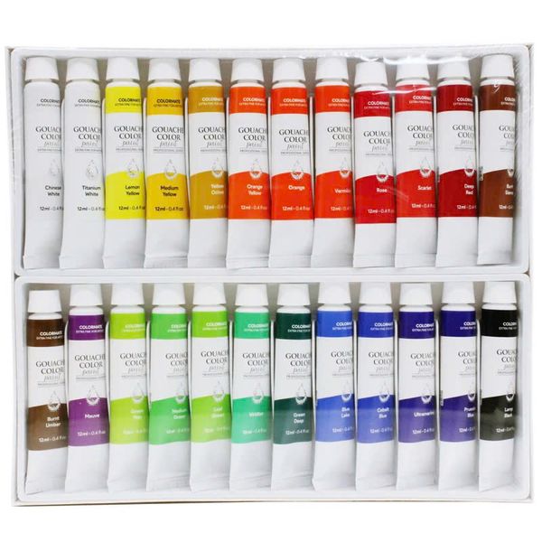 Hộp 24 Tuýp Màu Vẽ Gouache Paint Colormate