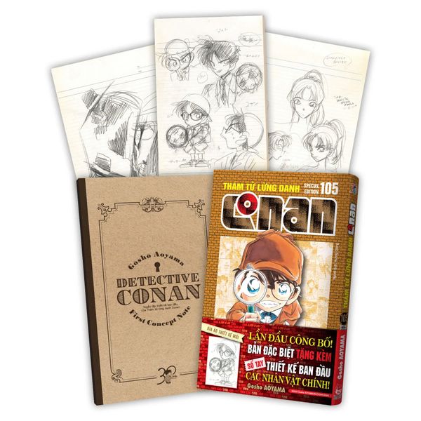 Thám Tử Lừng Danh Conan - Tập 105 - Bản Đặc Biệt - Tặng Kèm Sổ Tay Thiết Kế Tạo Hình Nhân Vật