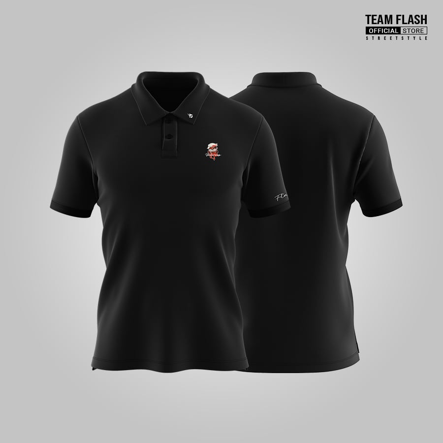 Team Flash Polo Mascot - Đen