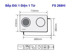 Bếp Đôi 1 Điện 1 Từ Công Nghệ Malaysia Faster FS-268HI