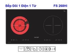 Bếp Đôi 1 Điện 1 Từ Công Nghệ Malaysia Faster FS-268HI