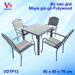 Bộ bàn ghế sân vườn ngoài trời nhựa giả gỗ Polywood
