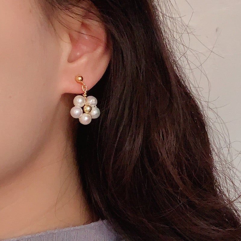 Bông Tai Vòng Tròn Tua Rua Hoa Mai Ngọc Trai Tự Nhiên Thời Trang MADAME HIEN PEARLS Cho Nữ BTT034