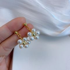 Bông Tai Vòng Tròn Tua Rua Hoa Mai Ngọc Trai Tự Nhiên Thời Trang MADAME HIEN PEARLS Cho Nữ BTT034